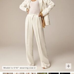 J.crew white satin pants size 6 - Anna October wide leg trouser